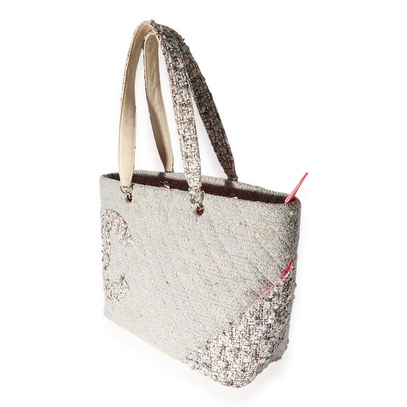 Chanel Grey Quilted Tweed Ligne Cambon Tote - Picture 2 of 7